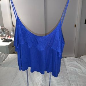 NEW Never Worn royal blue tank top tied in back